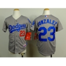 youth mlb jerseys los angeles dodgers #23 gonzalez grey[gonzalez]