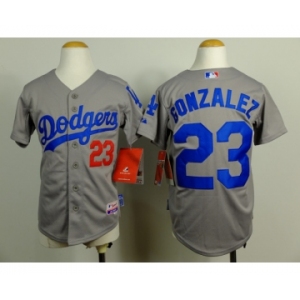 youth mlb jerseys los angeles dodgers #23 gonzalez grey[gonzalez]