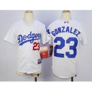 youth mlb jerseys los angeles dodgers #23 gonzalez white[gonzalez]
