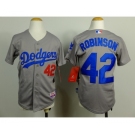 youth mlb jerseys los angeles dodgers #42 robinson grey