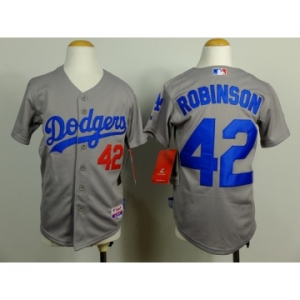 youth mlb jerseys los angeles dodgers #42 robinson grey