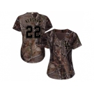 Women Los Angeles Dodgers #22 Clayton Kershaw Camo Realtree Collection Cool Base Stitched MLB Jersey