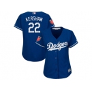 Women Los Angeles Dodgers #22 Clayton Kershaw Majestic Royal 2018 Spring Training Cool Base Player Jersey