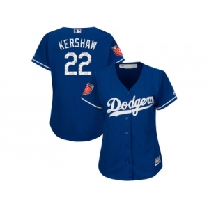 Women Los Angeles Dodgers #22 Clayton Kershaw Majestic Royal 2018 Spring Training Cool Base Player Jersey