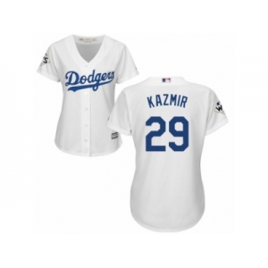 Women Majestic Los Angeles Dodgers #29 Scott Kazmir Replica White Home 2017 World Series Bound Cool Base MLB Jersey