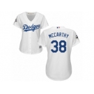 Women Majestic Los Angeles Dodgers #38 Brandon McCarthy Replica White Home 2017 World Series Bound Cool Base MLB Jersey