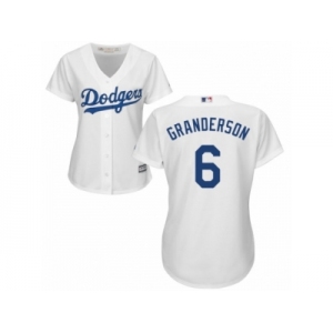 Women Majestic Los Angeles Dodgers #6 Curtis Granderson Authentic White Home Cool Base MLB Jersey