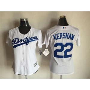 Women's L.A. Dodgers #22 Clayton Kershaw Majestic White Cool Base Player Jersey