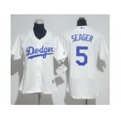 Women's Los Angeles Dodgers #5 Corey Seager White Home Stitched MLB Jersey