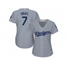 Women's Los Angeles Dodgers #7 Julio Urias Grey Alternate Road Stitched MLB Jersey