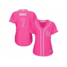 Women's Los Angeles Dodgers #7 Julio Urias Pink Fashion Stitched MLB Jersey