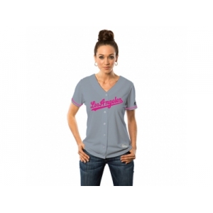 Women's Los Angeles Dodgers Gray Road 2016 Mother's Day Cool Base Team Jersey