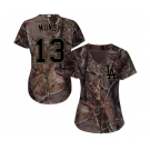 Women's Majestic Los Angeles Dodgers #13 Max Muncy Authentic Camo Realtree Collection Flex Base MLB Jersey