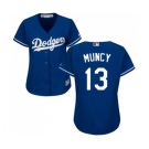 Women's Majestic Los Angeles Dodgers #13 Max Muncy Authentic Royal Blue Alternate Cool Base MLB Jersey
