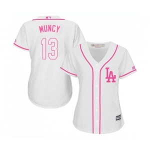 Women's Majestic Los Angeles Dodgers #13 Max Muncy Authentic White Fashion Cool Base MLB Jersey
