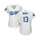 Women's Majestic Los Angeles Dodgers #13 Max Muncy Authentic White Home Cool Base 2018 World Series MLB Jersey
