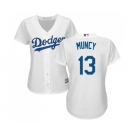 Women's Majestic Los Angeles Dodgers #13 Max Muncy Authentic White Home Cool Base MLB Jersey