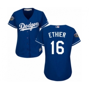 Women's Majestic Los Angeles Dodgers #16 Andre Ethier Authentic Royal Blue 2018 World Series MLB Jersey