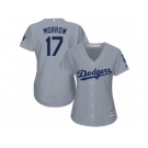 Women's Majestic Los Angeles Dodgers #17 Brandon Morrow Authentic Grey Road Cool Base MLB Jersey