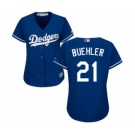 Women's Majestic Los Angeles Dodgers #21 Walker Buehler Authentic Royal Blue MLB Jersey