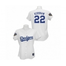 Women's Majestic Los Angeles Dodgers #22 Clayton Kershaw Authentic White 2018 World Series MLB Jersey