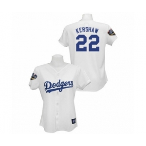 Women's Majestic Los Angeles Dodgers #22 Clayton Kershaw Authentic White 2018 World Series MLB Jersey