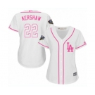 Women's Majestic Los Angeles Dodgers #22 Clayton Kershaw Authentic White Fashion Cool Base 2018 World Series MLB Jersey