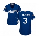 Women's Majestic Los Angeles Dodgers #3 Chris Taylor Authentic Royal Blue Alternate Cool Base 2018 World Series MLB Jersey