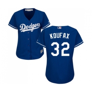 Women's Majestic Los Angeles Dodgers #32 Sandy Koufax Authentic Royal Blue Alternate Cool Base MLB Jersey