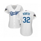 Women's Majestic Los Angeles Dodgers #32 Sandy Koufax Authentic White Home Cool Base 2018 World Series MLB Jersey