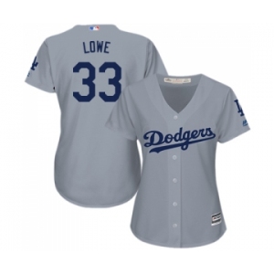 Women's Majestic Los Angeles Dodgers #33 Mark Lowe Authentic Grey Road Cool Base MLB Jersey