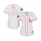 Women's Majestic Los Angeles Dodgers #44 Rich Hill Authentic White Fashion Cool Base 2018 World Series MLB Jersey