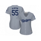 Women's Majestic Los Angeles Dodgers #55 Joe Blanton Authentic Grey Road Cool Base MLB Jersey