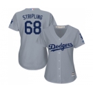 Women's Majestic Los Angeles Dodgers #68 Ross Stripling Authentic Grey Road Cool Base MLB Jersey