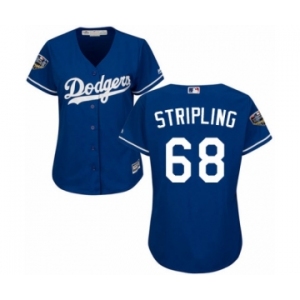 Women's Majestic Los Angeles Dodgers #68 Ross Stripling Authentic Royal Blue Alternate Cool Base 2018 World Series MLB Jersey