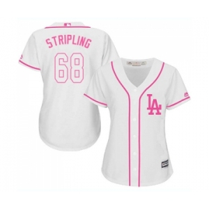 Women's Majestic Los Angeles Dodgers #68 Ross Stripling Authentic White Fashion Cool Base MLB Jersey