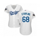 Women's Majestic Los Angeles Dodgers #68 Ross Stripling Authentic White Home Cool Base 2018 World Series MLB Jersey