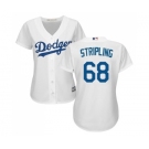 Women's Majestic Los Angeles Dodgers #68 Ross Stripling Authentic White Home Cool Base MLB Jersey