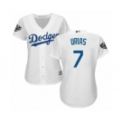 Women's Majestic Los Angeles Dodgers #7 Julio Urias Authentic White Home Cool Base 2018 World Series MLB Jersey