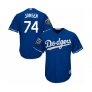 Women's Majestic Los Angeles Dodgers #74 Kenley Jansen Authentic Royal Blue Alternate Cool Base 2018 World Series MLB Jersey