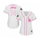 Women's Majestic Los Angeles Dodgers #74 Kenley Jansen Authentic White Fashion Cool Base 2018 World Series MLB Jersey