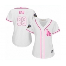 Women's Majestic Los Angeles Dodgers #99 Hyun-Jin Ryu Authentic White Fashion Cool Base 2018 World Series MLB Jersey