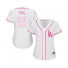 Women's Majestic Los Angeles Dodgers #99 Hyun-Jin Ryu Authentic White Fashion Cool Base MLB Jersey