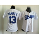 women mlb jerseys los angeles dodgers #13 ramirez white[ramirez]