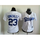 women mlb jerseys los angeles dodgers #23 gonzalez white