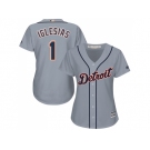 Women's Detroit Tigers #1 Jose Iglesias Grey Road Stitched MLB Jersey