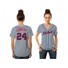 Women's Detroit Tigers #24 Miguel Cabrera Majestic Gray Fashion Stars & Stripes Cool Base Jersey