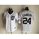 Women's Detroit Tigers #24 Miguel Cabrera Majestic White Cool Base Player Jersey