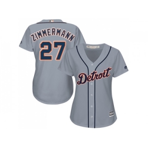 Women's Detroit Tigers #27 Jordan Zimmermann Grey Road Stitched MLB Jersey