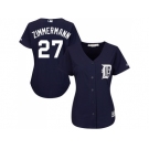 Women's Detroit Tigers #27 Jordan Zimmermann Navy Blue Alternate Stitched MLB Jersey